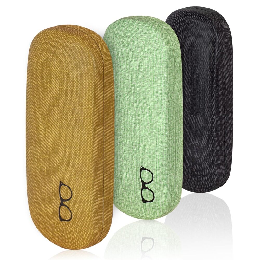 9723 3-Pack Hard Shell Eyeglasses Case Large Reading Glasses Hard Case